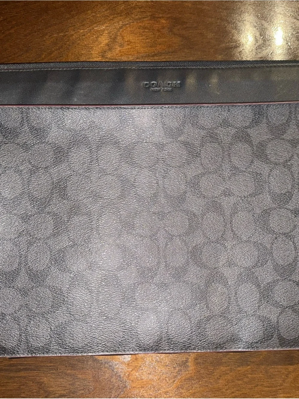 Coach Signature Zip-Top Laptop Sleeve in Black Monogram Pattern